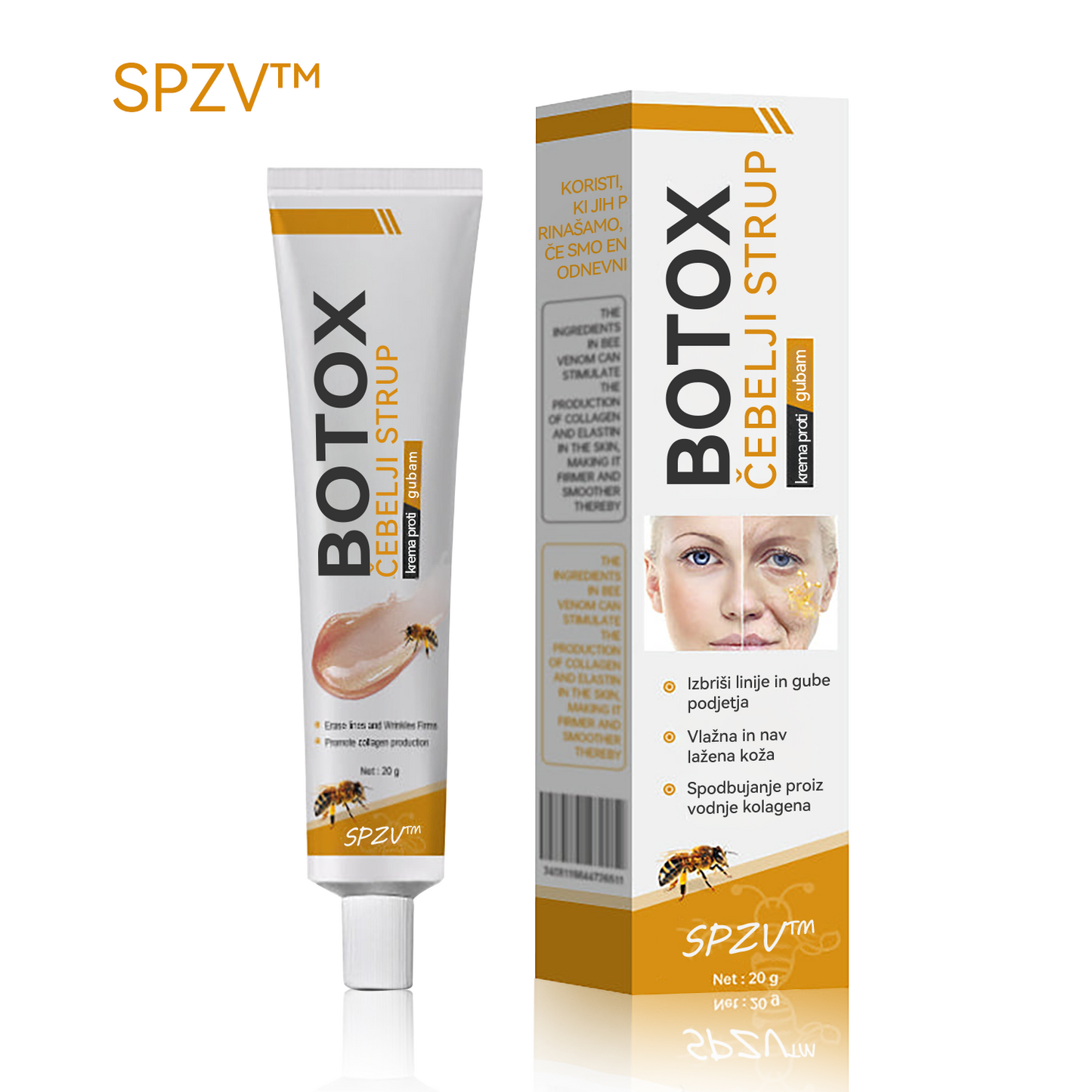 (🎁 Ekskluzivna posebna ponudba - 70 % popust - ne zamudite!) Spzv™💎 𝐁𝐎𝐓𝐎𝐗 Strije proti staranju z medenim strupom